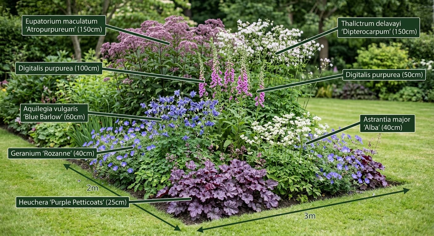 Foto-impressie van een border ontworpen met Tuindirigent